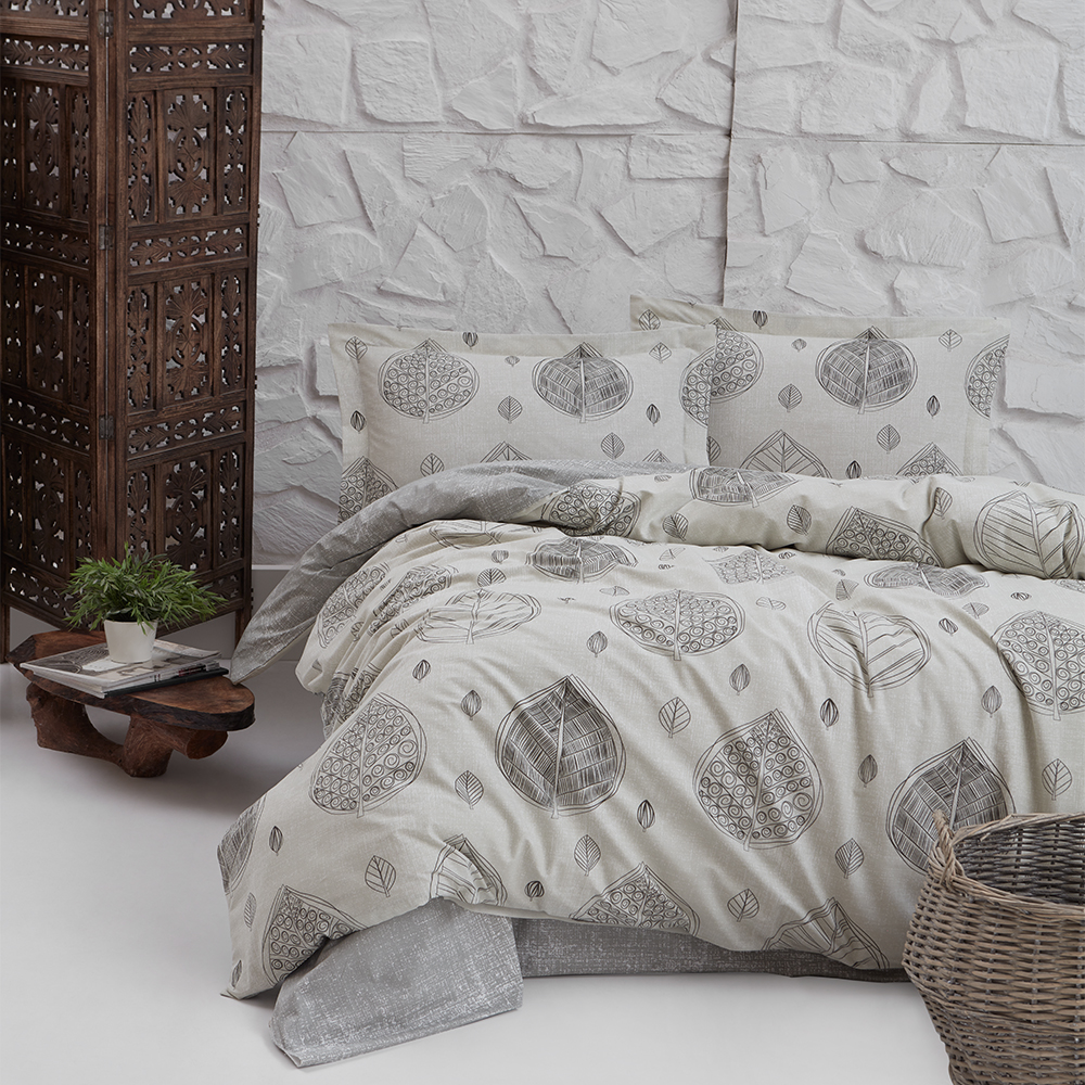 keep london dolce sleep series natural cotton(doğal pamuk) Çift kişilik nevresim takımı gri (copy)
