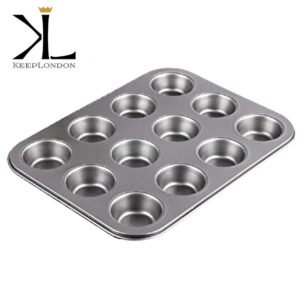 keep london klkch032 kitchen shiny red 12’li dikdörtgen karbon Çelik muffin kalıbı