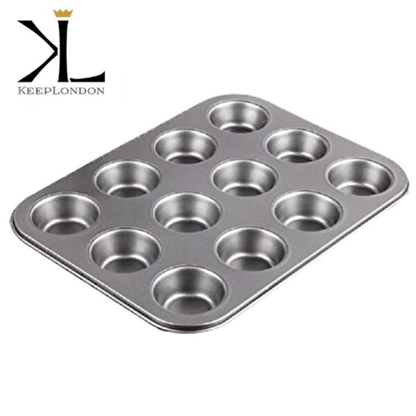 keep london klkch032 kitchen shiny red 12’li dikdörtgen karbon Çelik muffin kalıbı