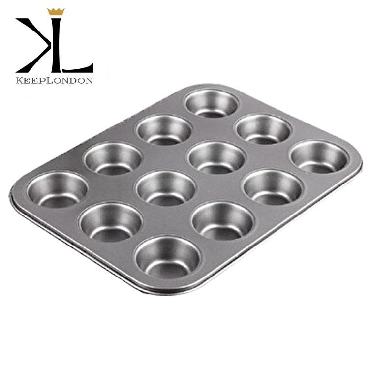 keep london klkch032 kitchen shiny red 12’li dikdörtgen karbon Çelik muffin kalıbı