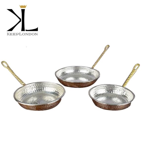 keep london kitchen copper hitit serisi 3 'lü el yapımı Özel tasarım bakır tava seti