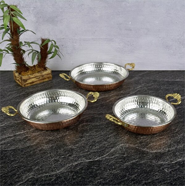keep london kitchen copper hitit serisi 3 'lü el yapımı Özel tasarım bakır sahan seti