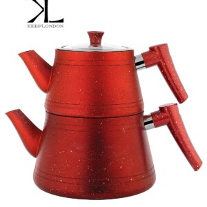 keep lonfon kitchen cooker serisi orta boy joyful red kırmızı granit Çaydanlık