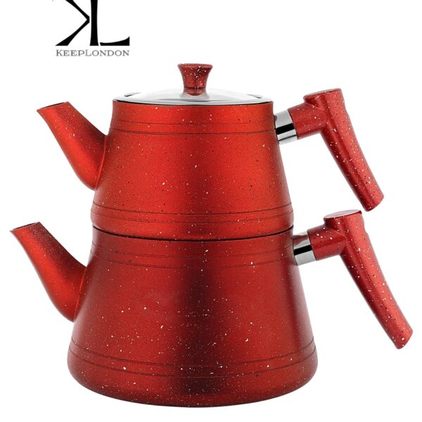 keep lonfon kitchen cooker serisi orta boy joyful red kırmızı granit Çaydanlık