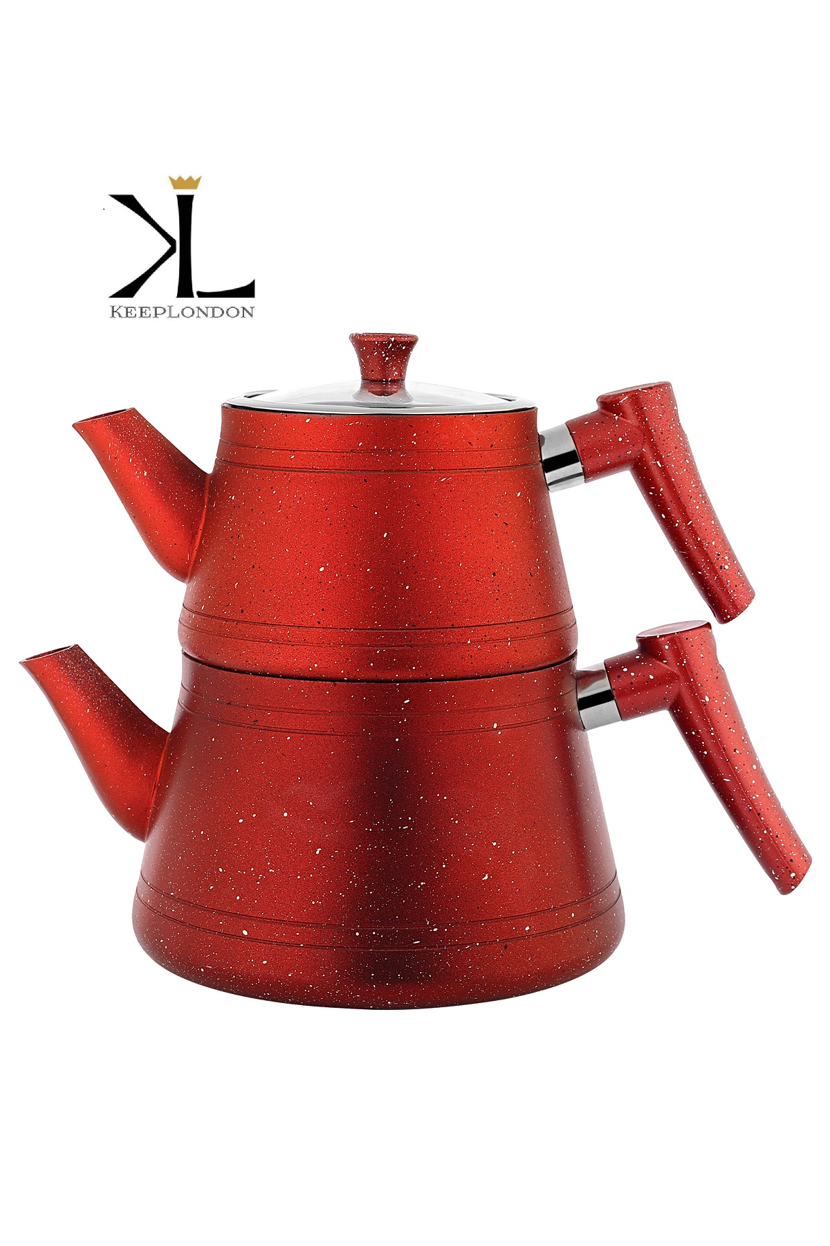 keep lonfon kitchen cooker serisi orta boy joyful red kırmızı granit Çaydanlık