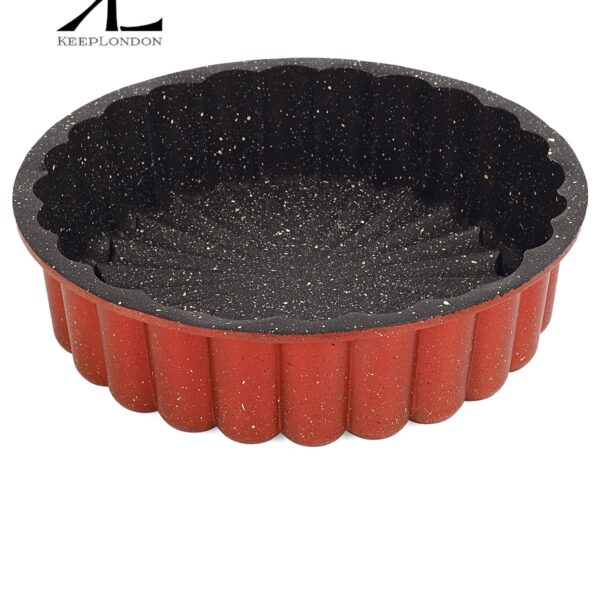 keep london kitchen cooker serisi pale red bordo alüminyum döküm granit kaplama kek ve tart kalıbı