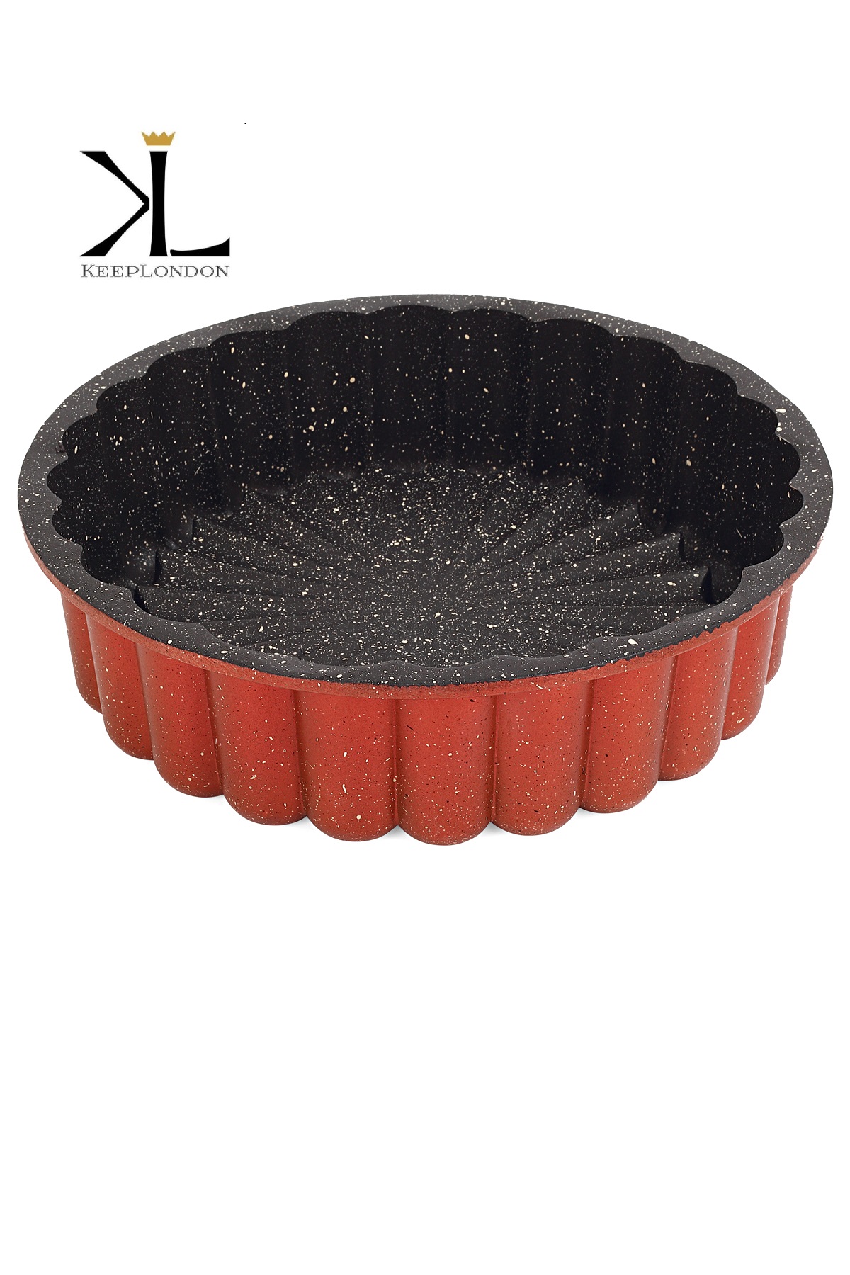 keep london kitchen cooker serisi pale red bordo alüminyum döküm granit kaplama kek ve tart kalıbı