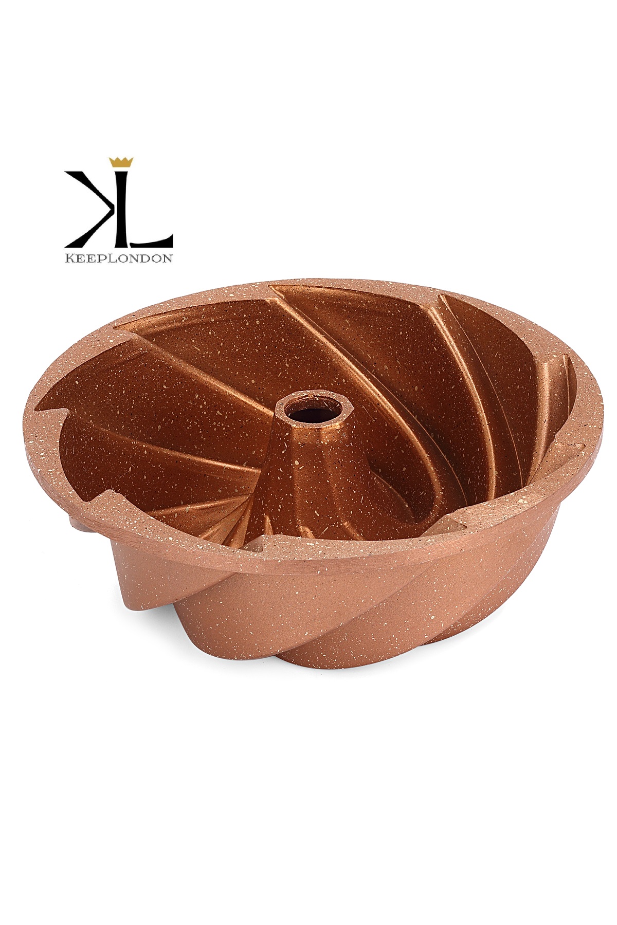 keep london kitchen cooker serisi rosegold alüminyum döküm granit kaplama rüzgar desenli 28cm kek kalıbı