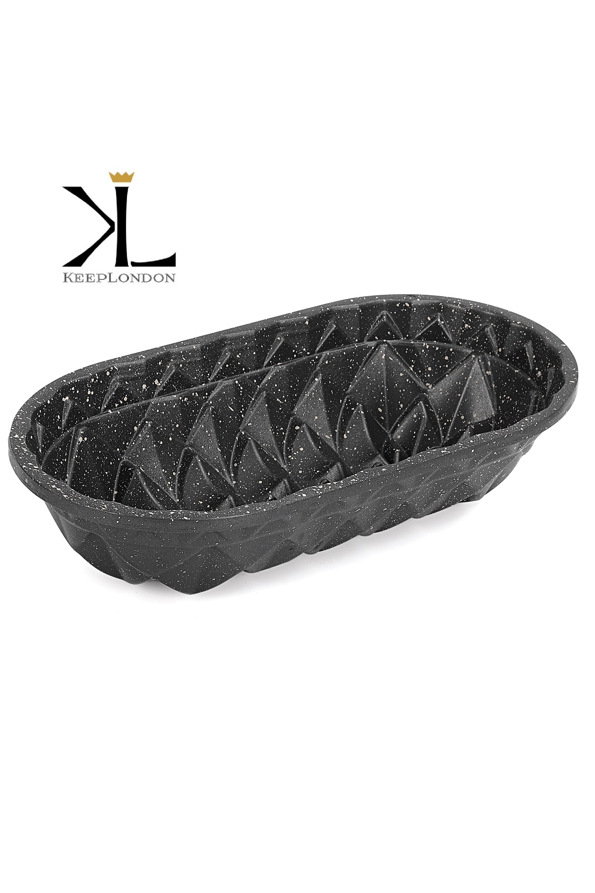 keep london kitchen cooker serisi pale black siyah alüminyum döküm granit kaplama 28cm baton kek kalıbı