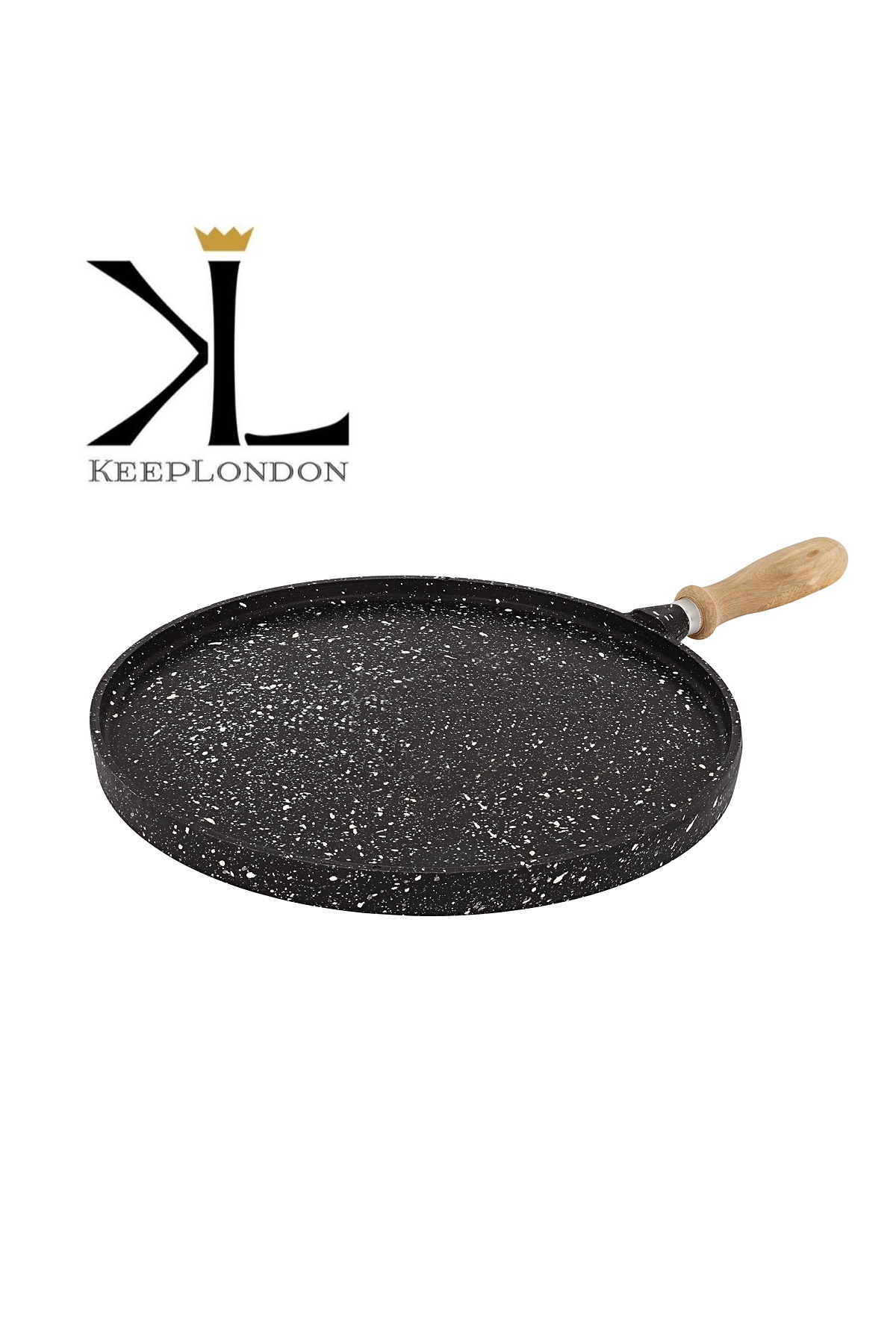 keep london kitchen cooker serisi alüminyum döküm 36 cm granit kaplama yanmaz yapışmaz krep ve gözleme tavası