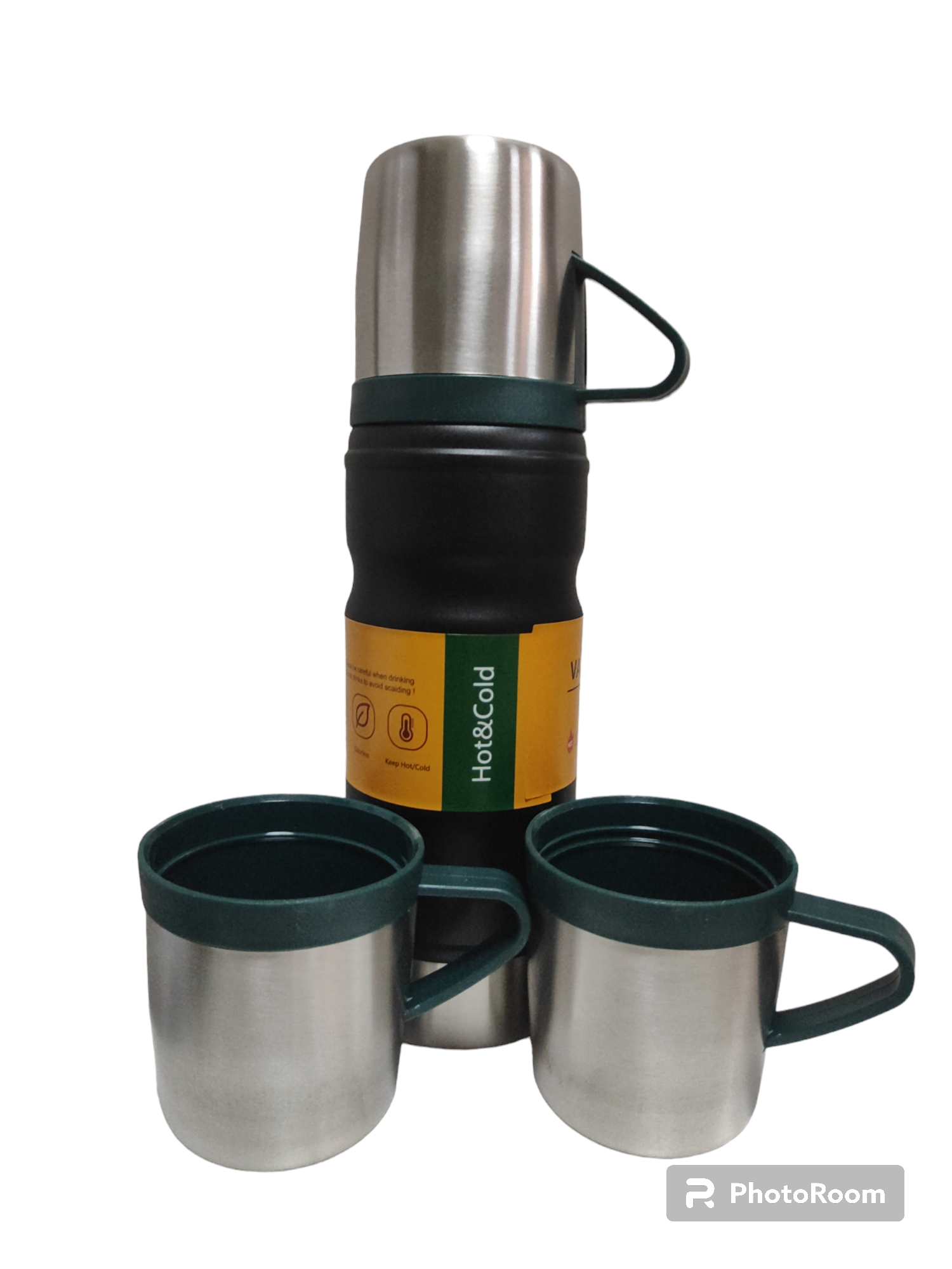 keep london Çift duvarlı bardaklı paslanmaz Çelik termos seti 500ml siyah