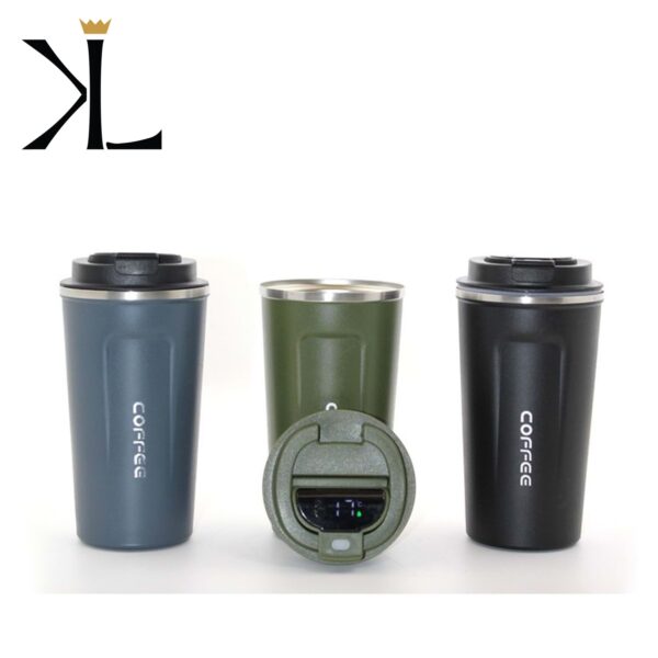 keep london paslanmaz Çelik Çift duvarlı dijital göstergeli 500ml termos yeşil